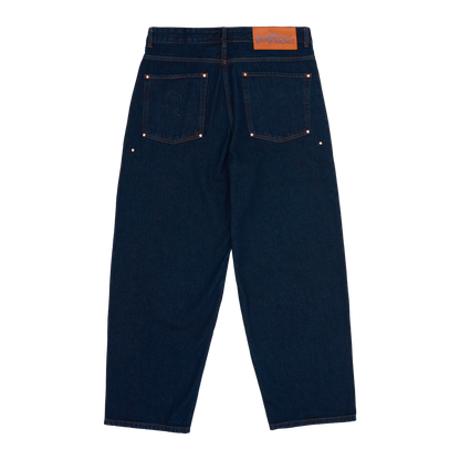 RIVETED DENIM JEANS (RAW INDIGO)