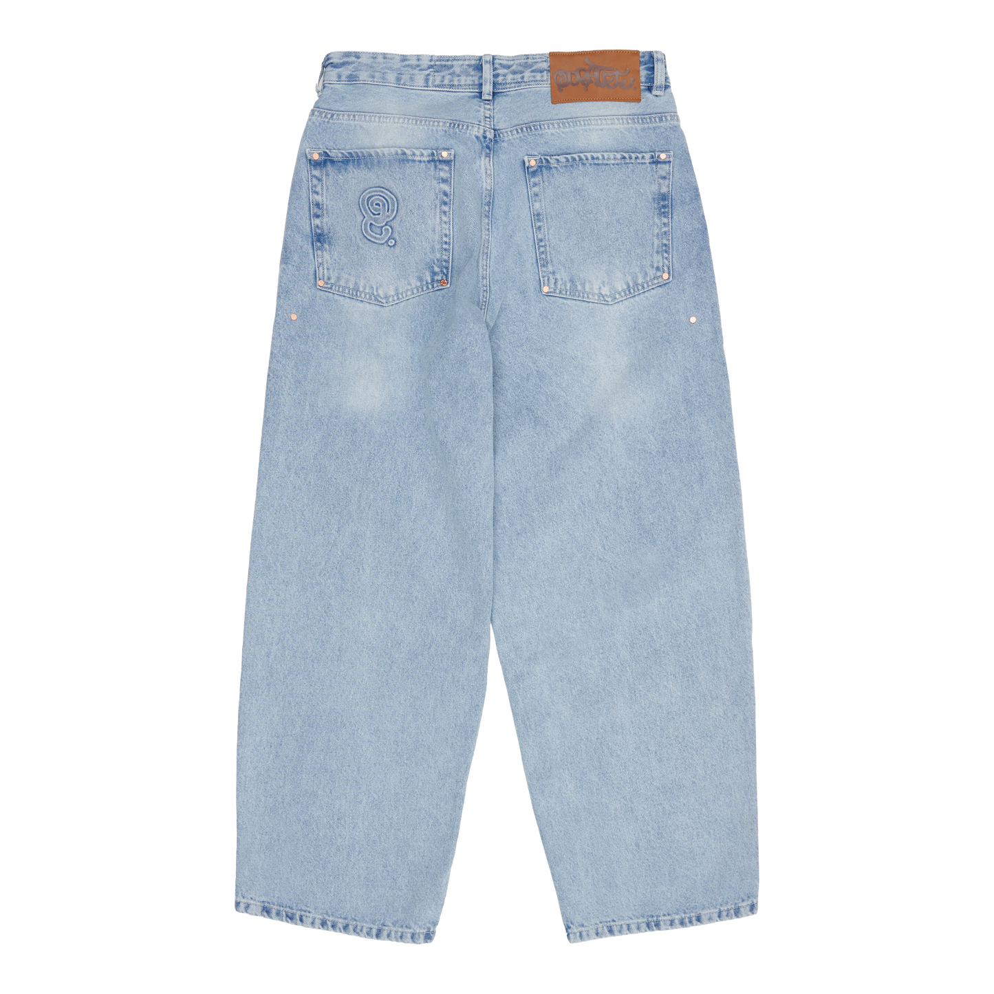 RIVETED DENIM JEANS (LIGHT BLUE)