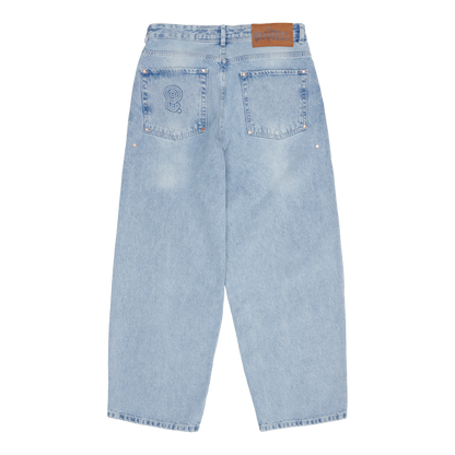 RIVETED DENIM JEANS (LIGHT BLUE)