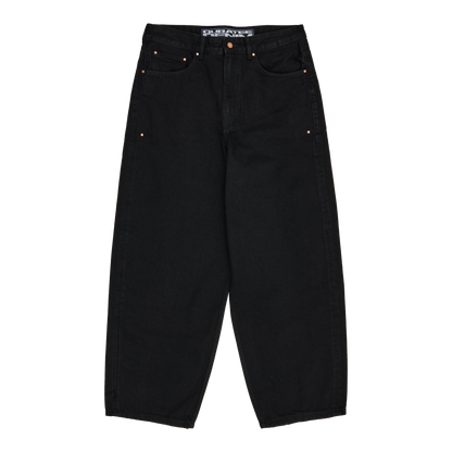 RIVETED DENIM JEANS (BLACK)
