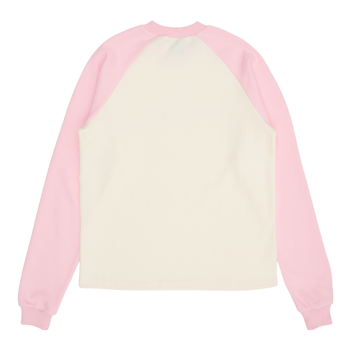WAFFLE GRAFF TYPE TWO TONE RAGLAN LONG SLEEVE (CREAM/PINK) – Quratee